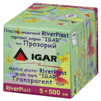 Фото Пластырь медицинский Riverplast Igar (Игар) 5 см х 500 см прозрачный